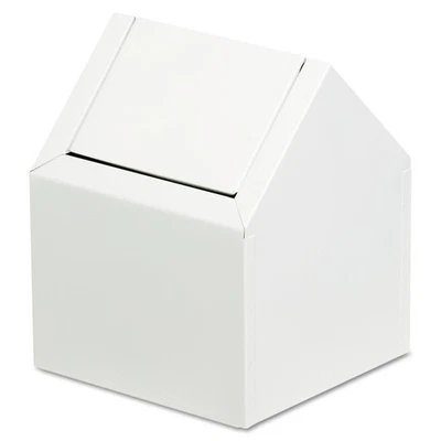 HOSPECO 2201 Double Entry Swing Top Floor Receptacle - Metal, White New - Image 1 of 3