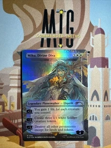 Elspeth Tirel ✨ Borderless FOIL ✨ MTG NM Near Mint Secret Lair Hatsune Miku 1585 - Picture 1 of 2