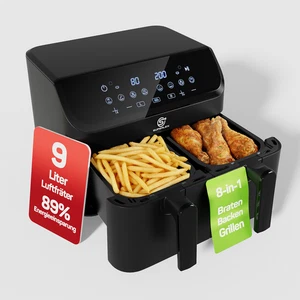 SUPERLEX 9L Heißluftfritteuse Heißluft Fritteuse Heißluftofen Sichtbares Fenster - Bild 1 von 10