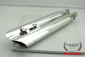1996 Harley Road King PYTHON SLIP ON Exhaust Muffler Pipe Set CHROME #4086 - Picture 1 of 18