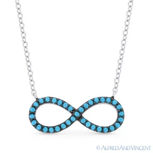 Collana Cristallo Argento Sterling 8 Simboli Ciondolo Charm Per sempre Figura Per Sempre - Foto 1 di 1