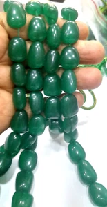COLLANA 1 PEPITA SMERALDO VERDE 10-114MM PERLE PIETRE PREZIOSE LISCE 18"INCH - Foto 1 di 13
