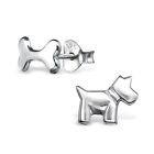 925 Sterling Silver Cubic Zirconia Dog Paw Bone Stud Earrings + Gift Bag UK