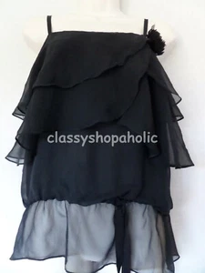 Top de seda negra Coast - talla 12 - buen estado - Imagen 1 de 5