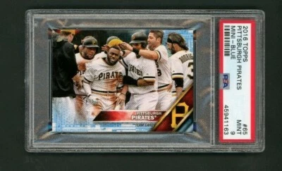 2016 Topps Pittsburgh Pirates Mini-Blue Team Card TC #65 (8/10) PSA 9 Mint   - Image 1 of 2