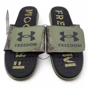 Under Armour Ignite Pro 8 Freedom Slide Mens 8 Green Camo Sandal Flip Flop NEW - Picture 1 of 13