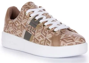 Cubo Guess Reyhana G logotipo con cordones entrenador topo para mujer Reino Unido 3 - 8 - Imagen 1 de 12
