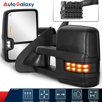 Pair Power Heated Tow Mirrors For 2015-2018 Silverado Sierra 1500 2500HD 3500HD - Image 1 of 4