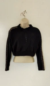 Womens Black Puma Cropped Jumper Size 8 A8 - Picture 1 of 4