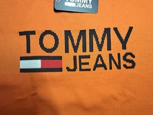 Nuevo con etiquetas Tommy Hilfiger Tommy Jeans Naranja Recortado Suéter Talla L Retro - Imagen 1 de 7