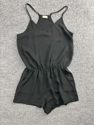 Romper feminino John Galt Brandy Melville tamanho único preto shorts sem mangas - Imagem 1 de 4