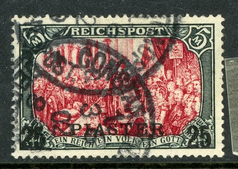 Turkey 1900 Germany 25 Piastre/5 Mark Germania Unwatermarked Scott #24 VFU L392 Cover