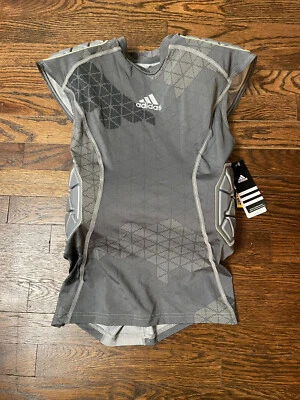 Adidas Adult Techfit Padded Compression Shirt Large Gray Iron Skin 5 Pad NWT Foto 1 de 4
