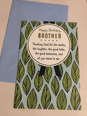 JOYFULLY YOURS - A DAYSPRING COMPANY Happy Birthday Brother Thanking God For The Smiles Religious 5”x7” Greeting Card