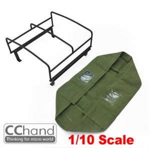 ROLL BAR TUBO METALLO MANUALE E TETTO IN FIBRA per 1/10 RC4WD TF2 LWB nero/verde/bianco - Foto 1 di 10