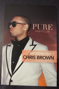 2011 Chris Brown Concert Promo Flyer Card 6"x4" PURE Nightclub Las Vegas Rap - Picture 1 of 2
