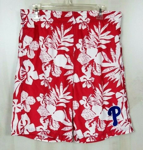 Philadelphia Phillies Baseball G-III Sports Men's Large Red White Swim Trunks Cover