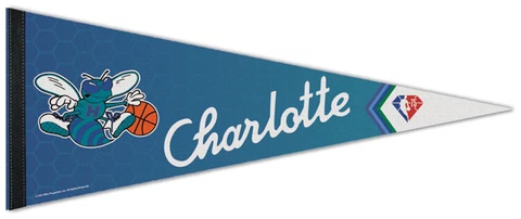 CHARLOTTE HORNETS Retro City Edition NBA 75th Anniversary Premium Felt PENNANT Cover