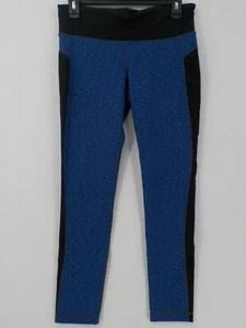 Kirkland Signature Ladies Legging SZ M Blue & Black Chevron Athleisure Bottoms - Picture 1 of 10
