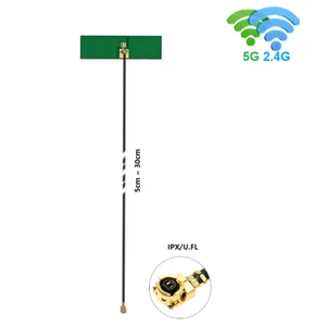PCB 2.4&5.8GHz duallband 3dBi U.FL coaxial max.30cm 50Ohm e.g. Laptop/Mobile - Bild 1 von 5
