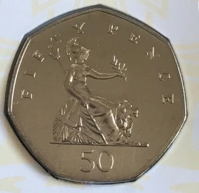 1986 BRITANNIA 50 PENCE COIN BRILLIANT UNCIRCULATED BU - Image 1 of 3