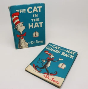Dr. Seuss The Cat In The Hat 1957, The Cat Comes Back 1958, True 1st Ed. Books - Picture 1 of 22