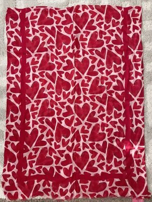 New Kate Spade Painterly Hearts Oblong Scarf Tutu Pink Valentine Gift - Image 1 of 4