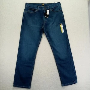 Jeans Lee regular fit uomo 36x32 blu elasticizzato denim dritto lavaggio scuro nuovo con etichetta - Foto 1 di 11