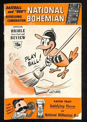 1955 Cleveland Indians @ Baltimore Orioles Program VG/Ex 78354b6 - Image 1 of 2