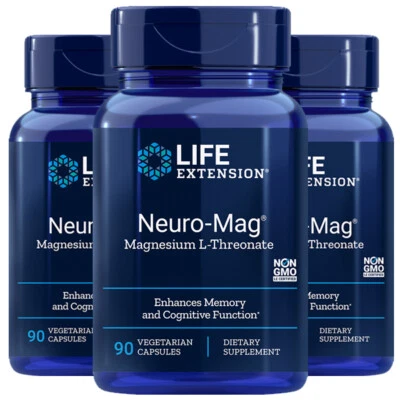 Neuro-Mag Magnesium L-Threonate from 2000 mg Magtein - Life Extension 3X90caps  - Image 1 of 2