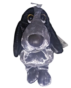 Applause Hush Puppies Black and Silver Special Edition Velvet Beanbag Plush - Picture 1 of 9