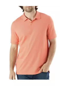 Polo Member's Mark Para Hombre Salmón Calce Clásico Elastizado Algodón Piqué Talla Pequeña Nuevo - Imagen 1 de 9