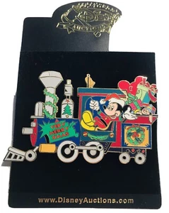 Prendedor Disney Auctions A Very Merry Christmas Train Engine Mickey Mouse LE 100 - Imagen 1 de 3