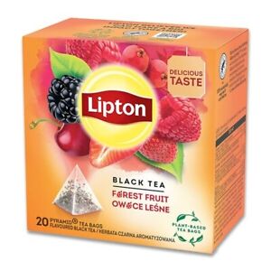 3 x Lipton Forest Fruit Black Tea 20 Teabags (Pack of 3)