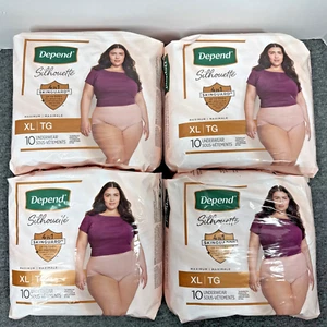 4 Depend Silhouette 10 ct. XL Women’s Underwear For Incontinence & Bladder Leaks - Picture 1 of 1