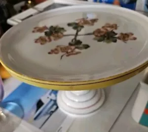 CHALLINOR TAYLOR MILK GLASS PEDESTAL CAKE STAND VINTAGE 19TH CENTURY - Picture 1 of 1