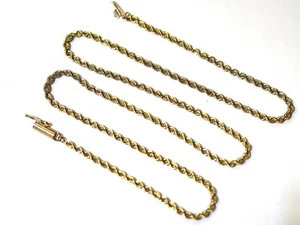 Collana maglia catena corda massiccia oro giallo 14 carati 9,9 g 18" tenuta 2,3 mm vintage - Foto 1 di 11