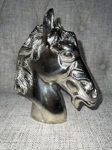 Durable Modern Silver Horse Head Sculpture 7 X 6” Collection - Picture 1 of 8