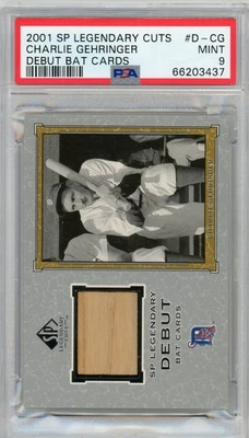 Tarjetas de murciélago debut SP Legendary Cuts 2001 Charlie Gehringer #D-CG PSA 9 Foto 1 de 2