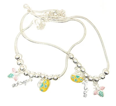 Payal in argento sterling 925 fatto a mano con pendenze Meena - cavigliera... - Immagine 1 di 4