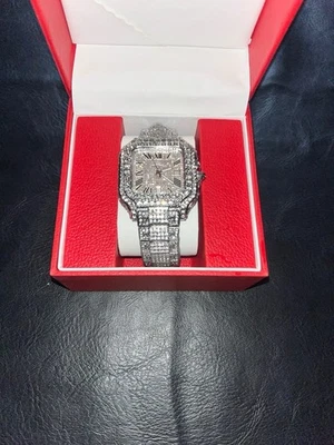 Moissanite Watch (1of1) Box Included Shipping Same Or Next Day - Image 1 of 4
