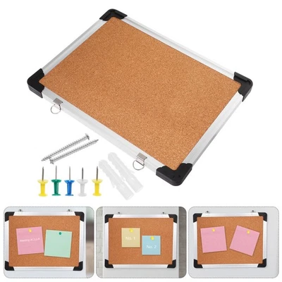  1 Set Korktafel, Pinnwand, gerahmte Korktafel mit Pinnnadeln für Zuhause, Büro, - Bild 1 von 4