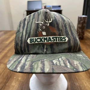 Vintage Buckmasters Camo Snapback Trucker Hat Cap USA Made - Picture 1 of 9