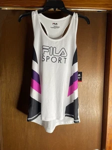 Camiseta sin mangas Fila Sport Performance rosa púrpura blanca Tru-Dry talla pequeña ¡NUEVA! - Imagen 1 de 7