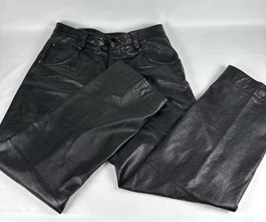 Pantalone pelle uomo M. Julian Wilson taglia 32 nero dritto biker anni 90 vintage🔥 - Foto 1 di 9