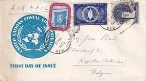 UN New York 1953 Postal Administration to Belgium, Antwerp FDC SA63 - Picture 1 of 2
