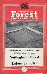 NOTTINGHAM FOREST V LEICESTER CITY ~ 1 MARCH 1958 ~ VERY GOOD CONDITION - Picture 1 of 1