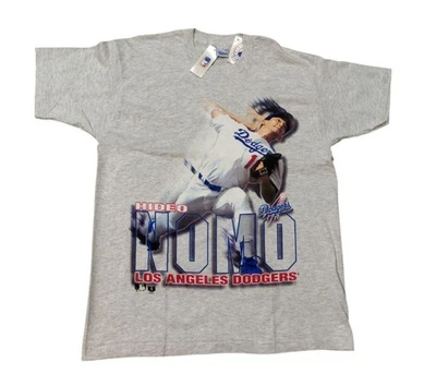 Футболка Hideo Nomo Dodgers размер L сделано в США неиспользованная неиспользованная 1995 - Изображение 1 из 4