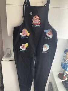 Lucy & Yak Black Dungarees : Disney Faces Of The 7 Dwarfs Unique! Uk20 - Picture 1 of 6