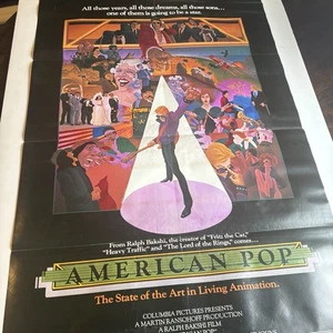 Original 1981 Movie House Poster “ AMERICAN POP” RON THOMPSON 27X41 RALPH BAKSHI - Picture 1 of 15